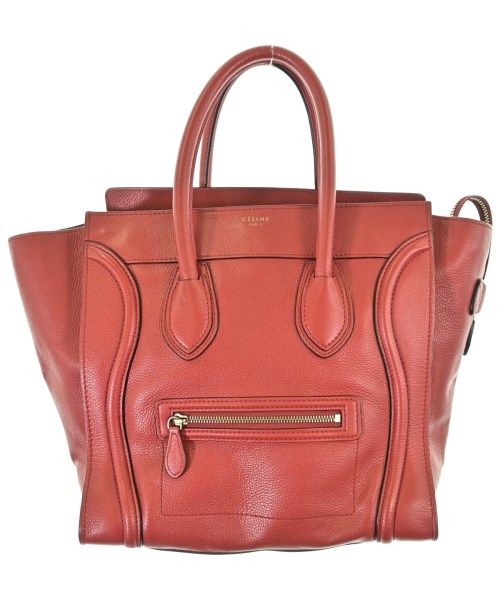 Celine Luggage Mini Shopper Handbag Red