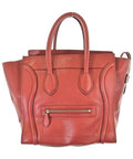 Celine Luggage Mini Shopper Handbag Red