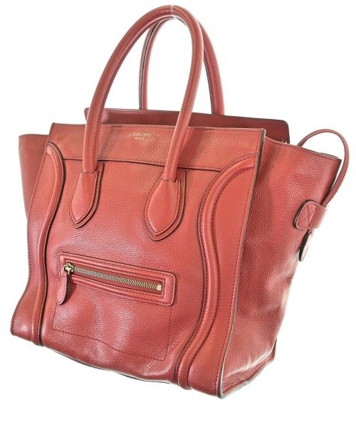 Celine Luggage Mini Shopper Handbag Red — view 5