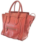 Celine Luggage Mini Shopper Handbag Red — view 5