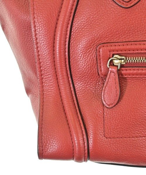 Celine Luggage Mini Shopper Handbag Red — view 8