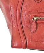 Celine Luggage Mini Shopper Handbag Red — view 8