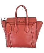 Celine Luggage Mini Shopper Handbag Red — view 2