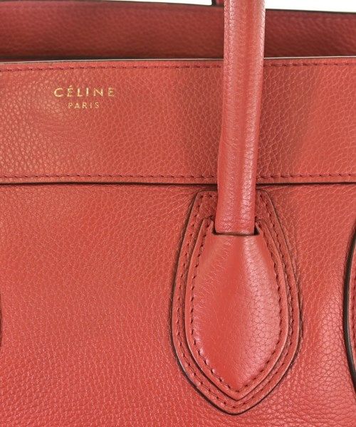 Celine Luggage Mini Shopper Handbag Red — view 7