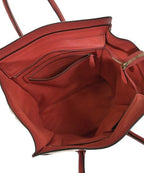 Celine Luggage Mini Shopper Handbag Red — view 3
