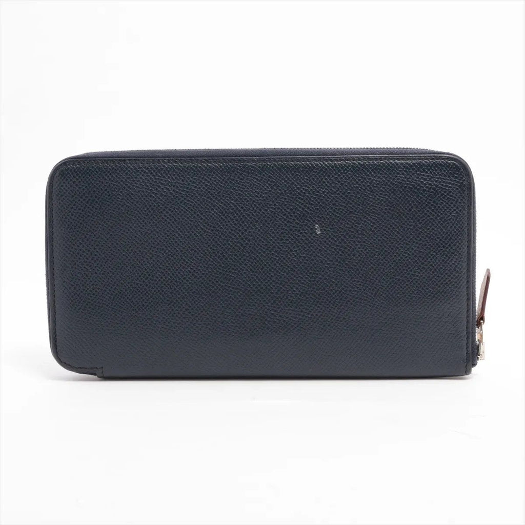 Hermes Azap Long Silk'in Leather Wallet Navy — view 2