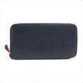 Hermes Azap Long Silk'in Leather Wallet Navy