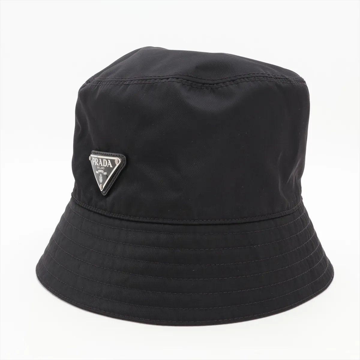 Prada Re-Nylon Triangle Logo Bucket Hat M Hat