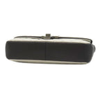 Chanel Shoulder Bag Quilted Chain Leather White Black Gunmetal Metallic Double — view 3