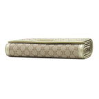 Celine Chain Wallet Macadam Canvas Leather Beige Gold Shoulder Bag — view 3