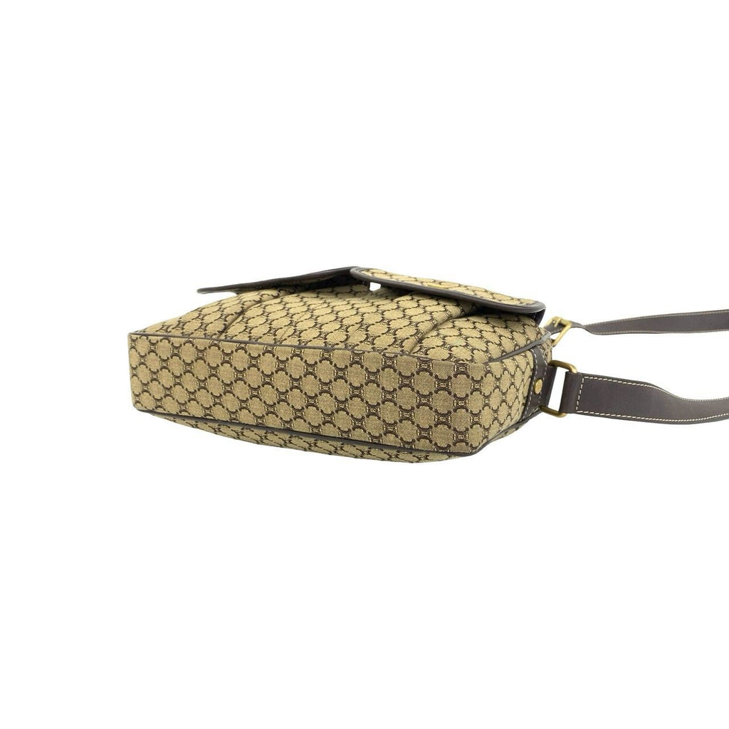 Celine Macadam Blason Pattern Canvas Leather Shoulder Bag Pochette Crossbody — view 8