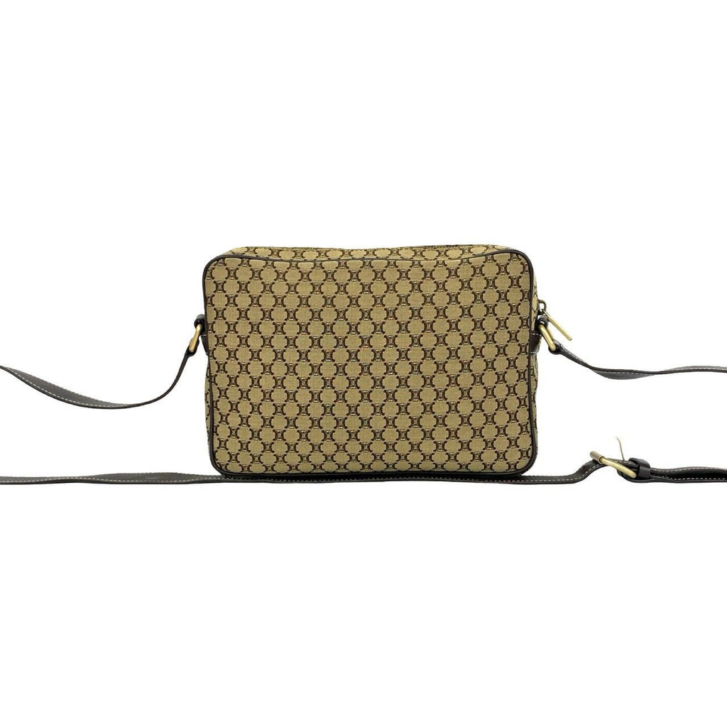 Celine Macadam Blason Pattern Canvas Leather Shoulder Bag Pochette Crossbody — view 3