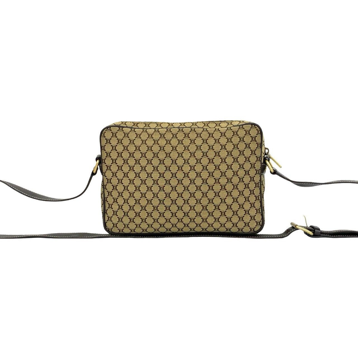 Celine Macadam Blason Pattern Canvas Leather Shoulder Bag Pochette Crossbody — view 3