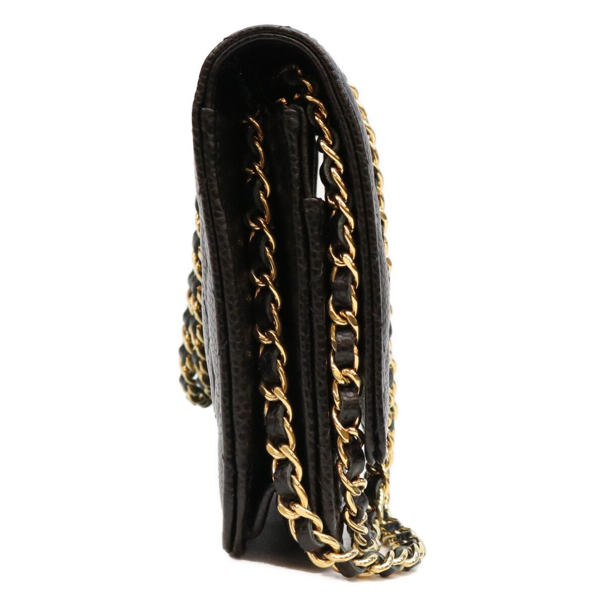 Chanel Black Tamless Classic Caviar Chain Wallet Shoulder Bag — view 4