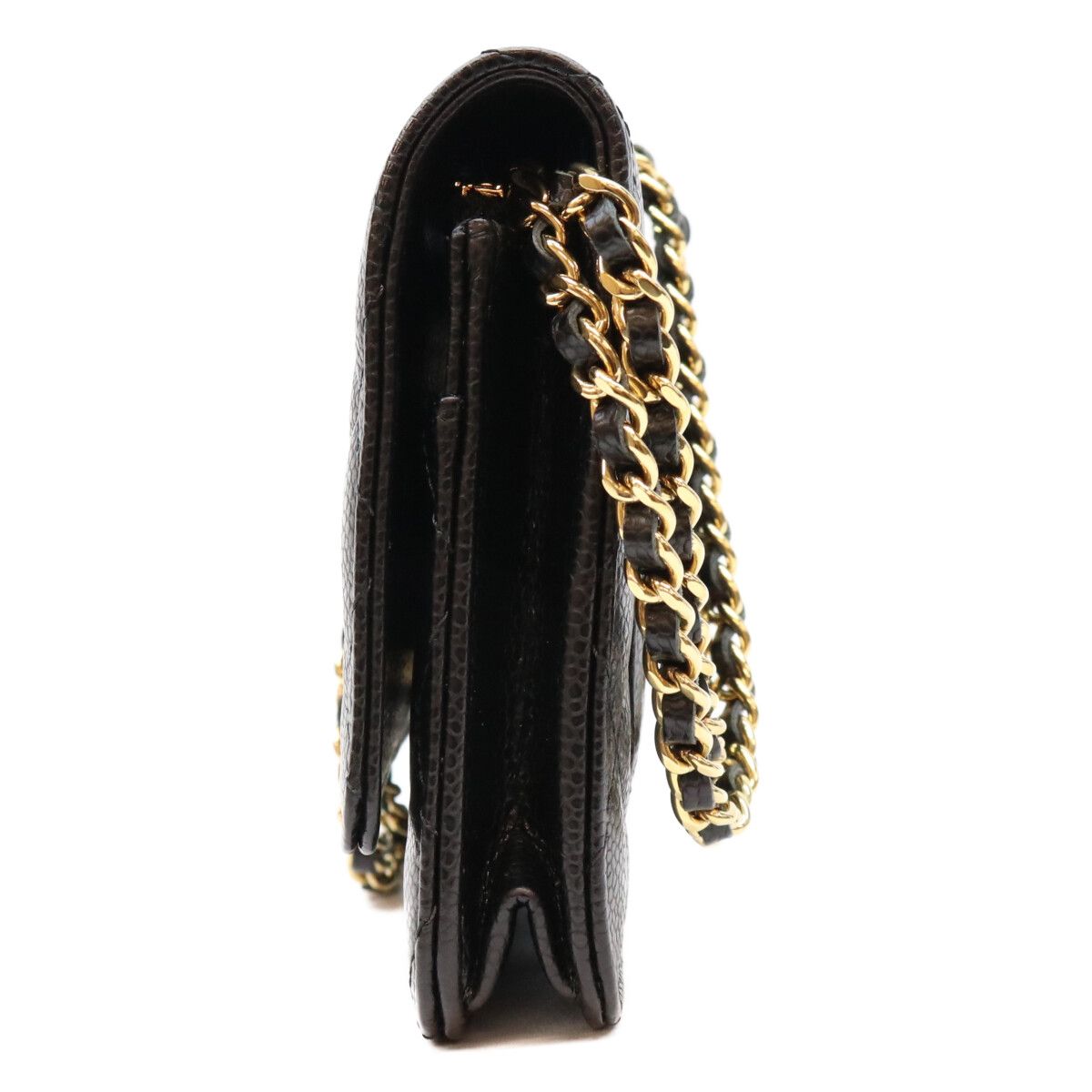 Chanel Black Tamless Classic Caviar Chain Wallet Shoulder Bag — view 2