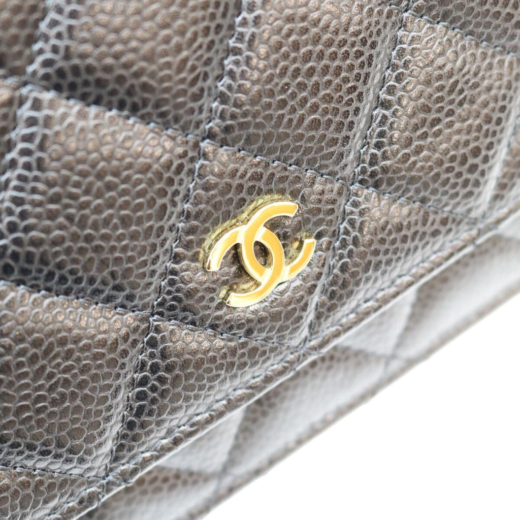 Chanel Black Tamless Classic Caviar Chain Wallet Shoulder Bag — view 5