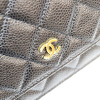 Chanel Black Tamless Classic Caviar Chain Wallet Shoulder Bag — view 5