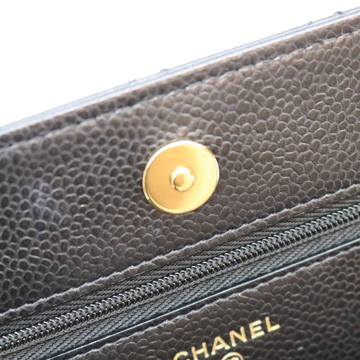 Chanel Black Tamless Classic Caviar Chain Wallet Shoulder Bag — view 8