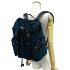 Gucci GG Velvet Velour Leather Backpack Green Black — view 2