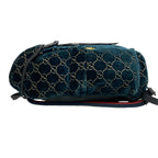 Gucci GG Velvet Velour Leather Backpack Green Black — view 5