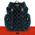 Gucci GG Velvet Velour Leather Backpack Green Black