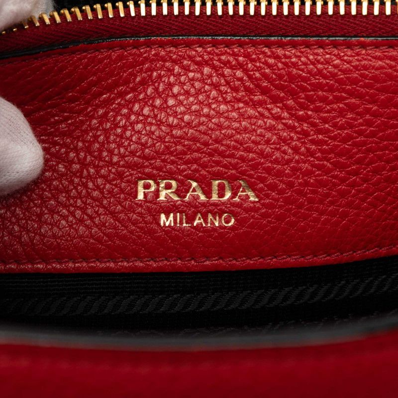 Prada 2-Way Shoulder Bag Red Leather — view 5