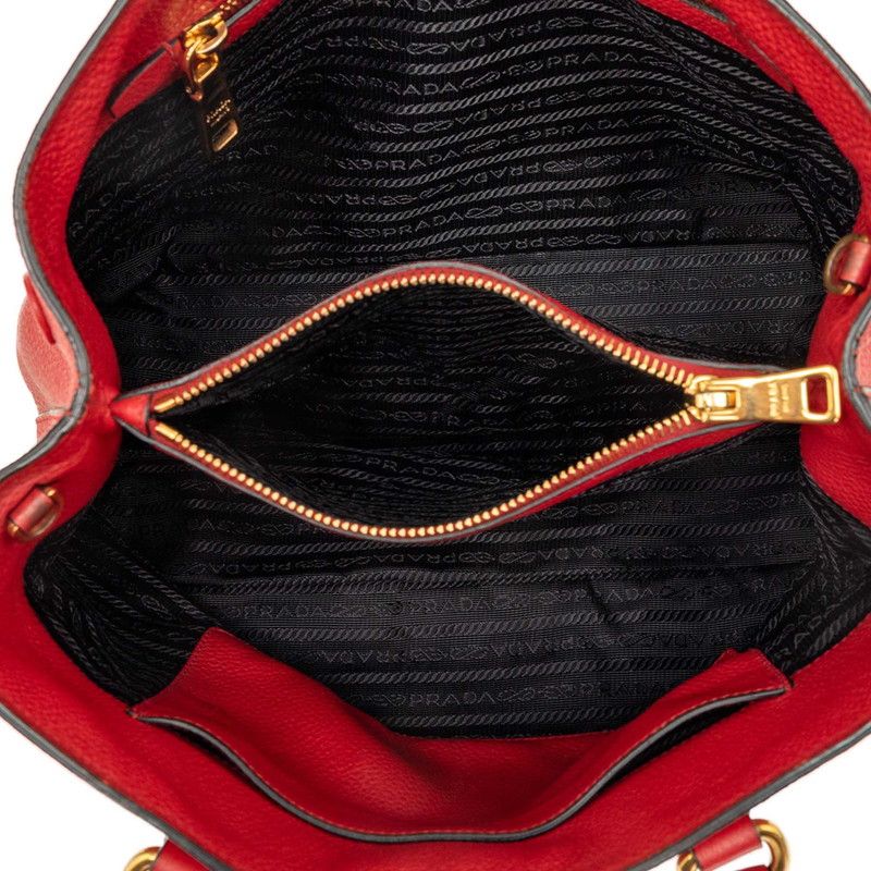 Prada 2-Way Shoulder Bag Red Leather — view 4