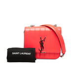 Saint Laurent YSL Logo Viki Small Crossbody Chain Shoulder Bag Pink Patent — view 7