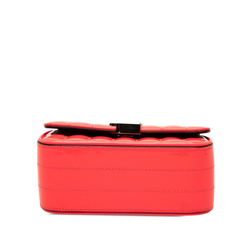 Saint Laurent YSL Logo Viki Small Crossbody Chain Shoulder Bag Pink Patent — view 3