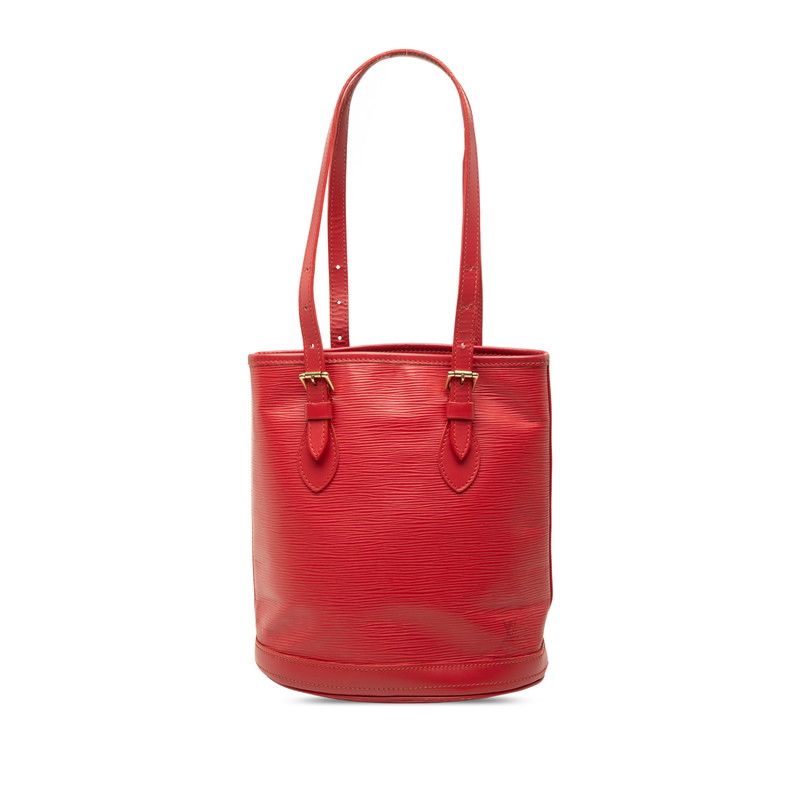 Louis Vuitton Epi Bucket PM Tote Shoulder Bag Rouge Red Leather