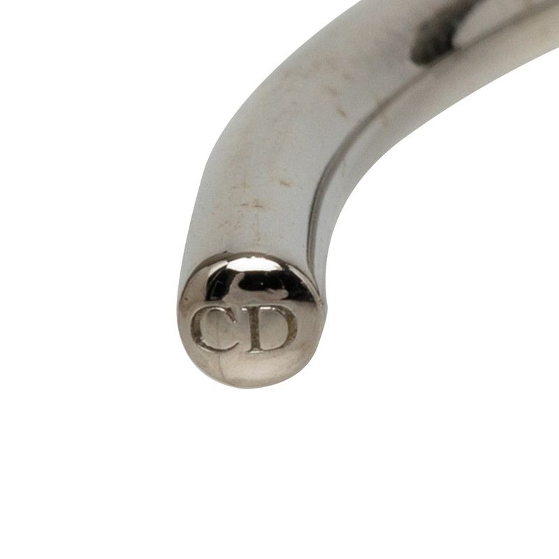 Dior Bangle Silver Black Metal Rubber Bracelet — view 4