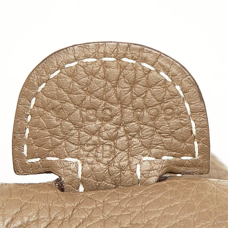 Hermes Evelyne 3 PM Crossbody Shoulder Bag Etoupe Gold Taurillon Clemence — view 6