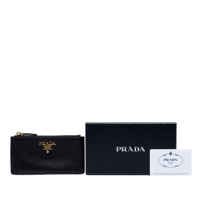 Prada Saffiano Fragment Case Coin Purse Black Leather — view 6