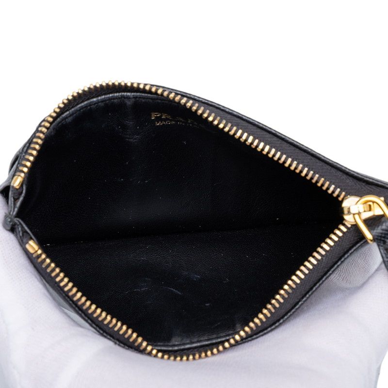 Prada Saffiano Fragment Case Coin Purse Black Leather — view 4