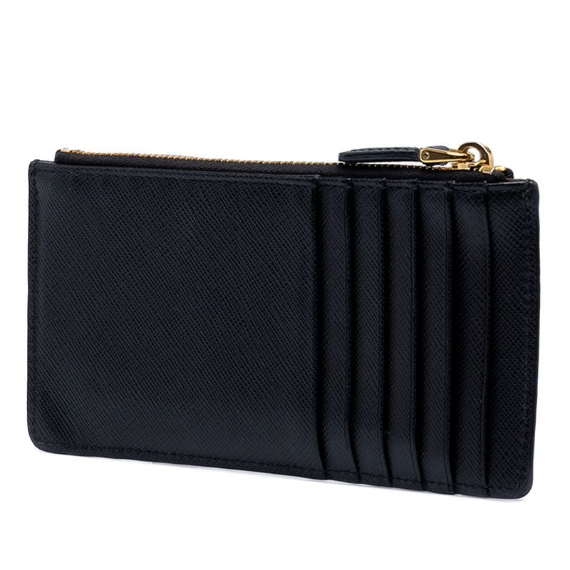 Prada Saffiano Fragment Case Coin Purse Black Leather — view 2