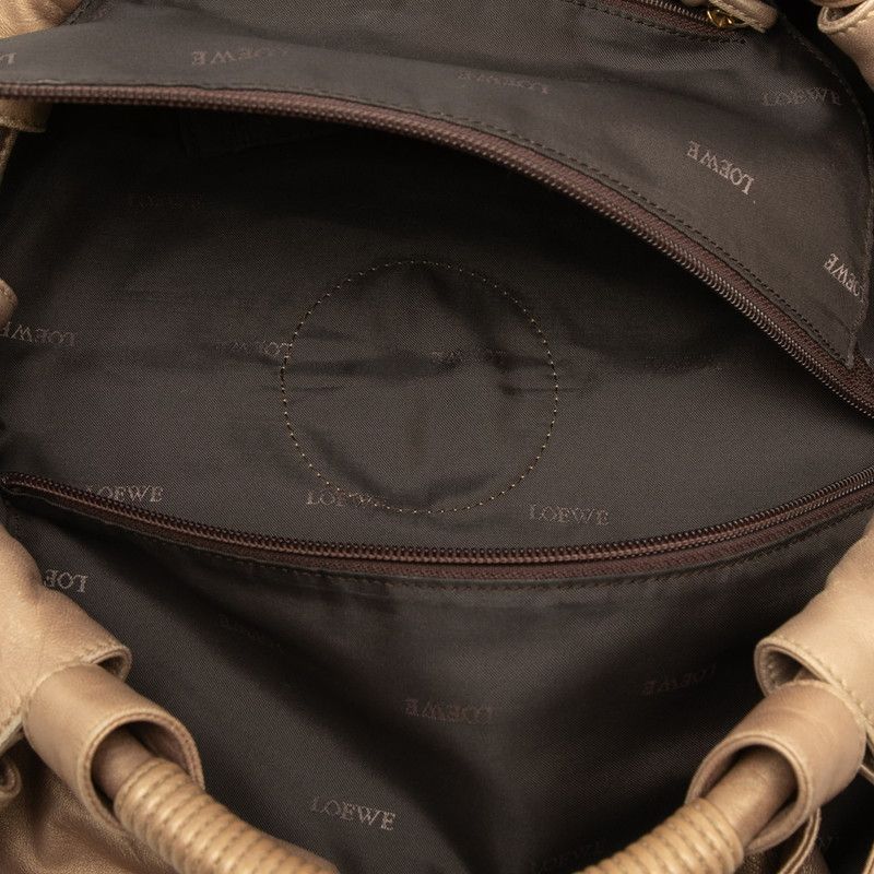 Loewe Anagram Nappa Aire Handbag Gold Leather — view 4