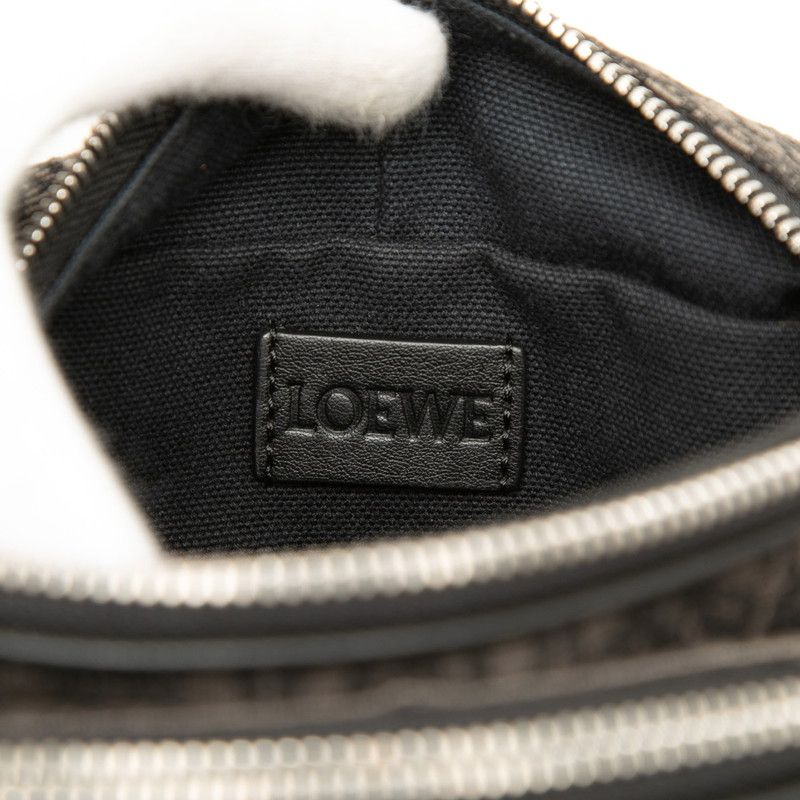 Loewe Anagram Crossbody Shoulder Bag Brown Canvas Leather — view 5