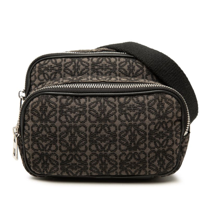 Loewe Anagram Crossbody Shoulder Bag Brown Canvas Leather
