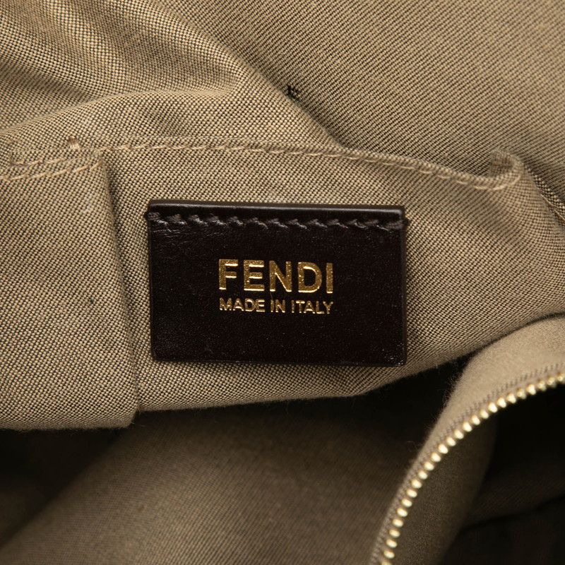 Fendi Chameleon Shoulder Bag Brown Leather — view 5