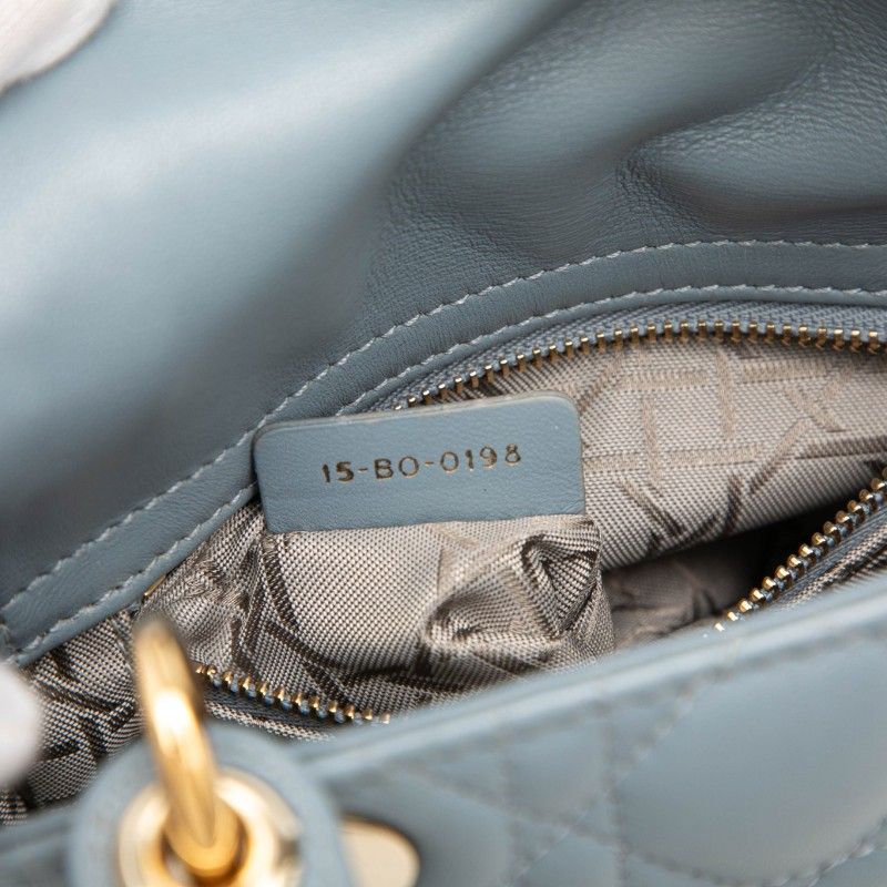 Dior Cannage Lady Dior Mini 2-Way Shoulder Bag 15 BO Blue Leather — view 6