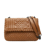 Bottega Veneta Intrecciato Olympia Small Chain Shoulder Bag Brown Leather