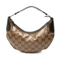 Gucci GG Crystal Bag Handbag Beige Brown Leather