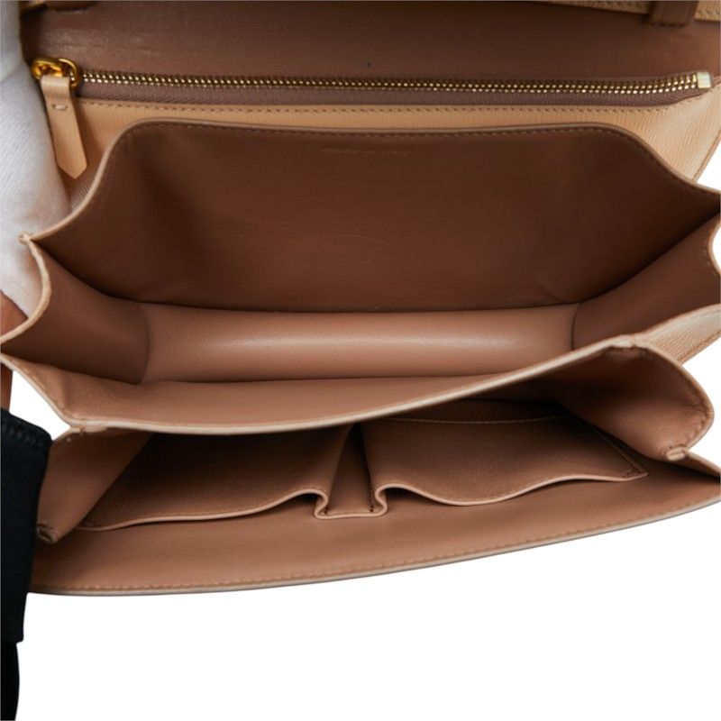 Celine Classic Box Crossbody Shoulder Bag Beige Leather — view 7
