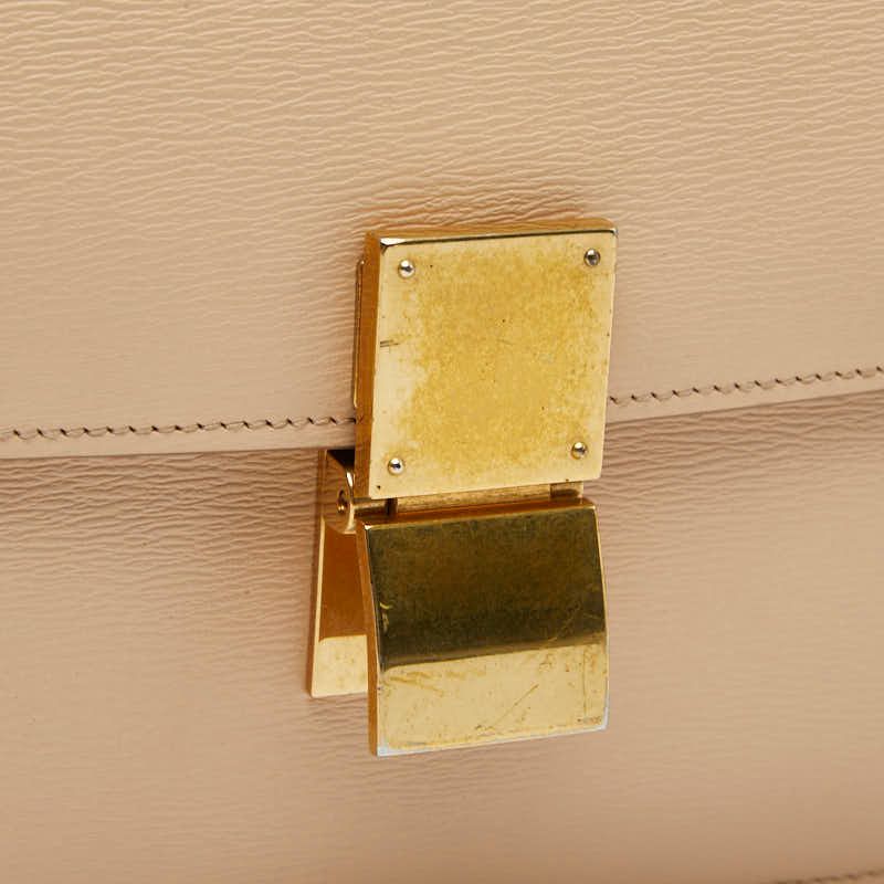 Celine Classic Box Crossbody Shoulder Bag Beige Leather — view 6