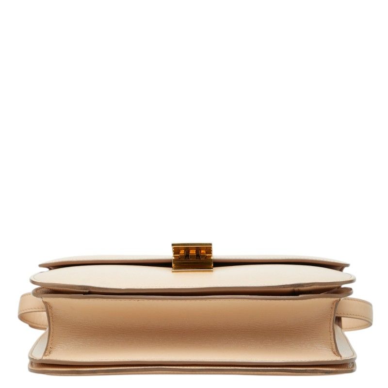 Celine Classic Box Crossbody Shoulder Bag Beige Leather — view 3