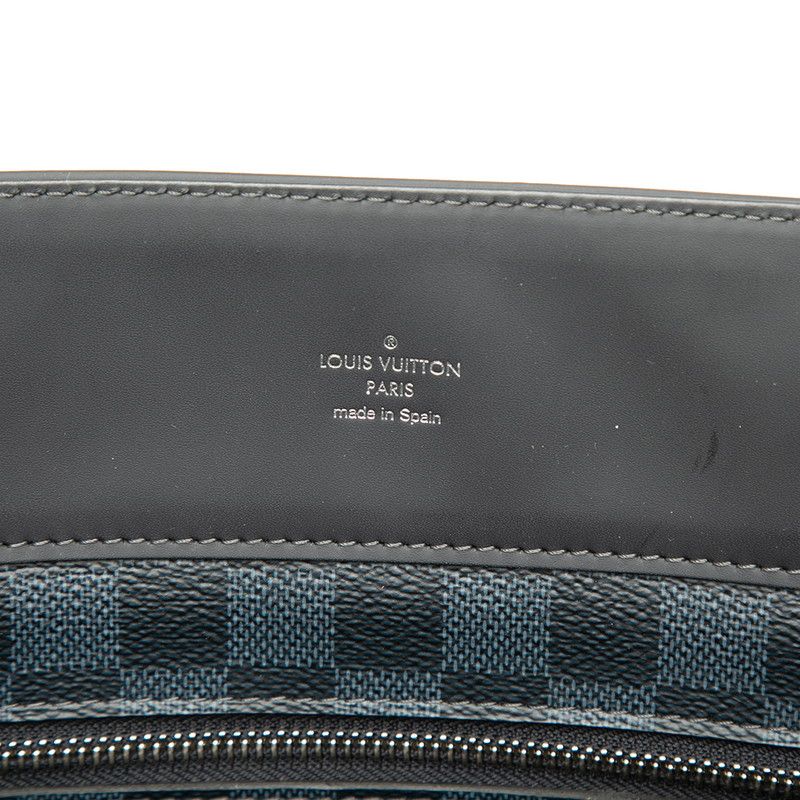 Louis Vuitton Damier Cobalt Cabas Voyage Tote Bag Navy Black Leather — view 5