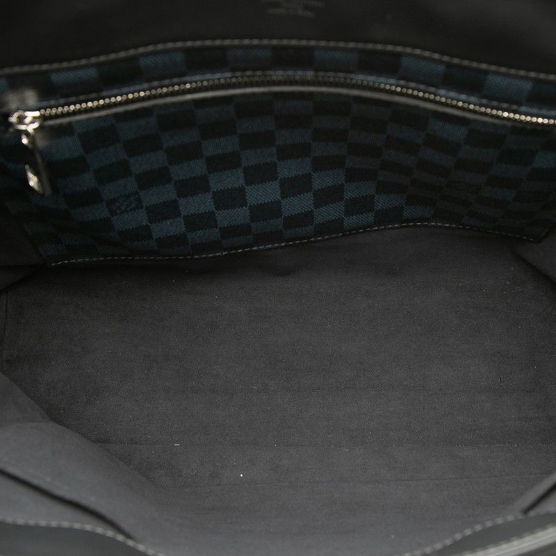 Louis Vuitton Damier Cobalt Cabas Voyage Tote Bag Navy Black Leather — view 4
