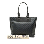 Louis Vuitton Damier Cobalt Cabas Voyage Tote Bag Navy Black Leather — view 7