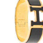 Hermes Clic Clac PM Enamel Bracelet Bangle Gold Black Plated — view 4