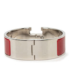 Hermes Clic Clac H PM Bracelet Bangle Silver Red Metal Enamel — view 3